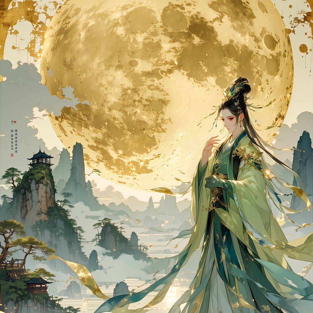 香炉初上日，瀑水喷成虹。