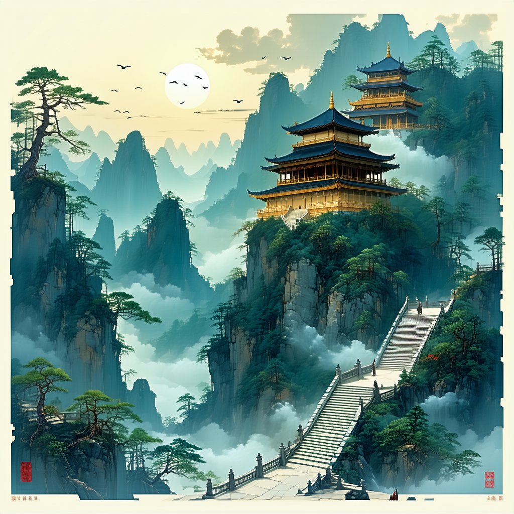 庭前时有东风入，杨柳千条尽向西。 Poster