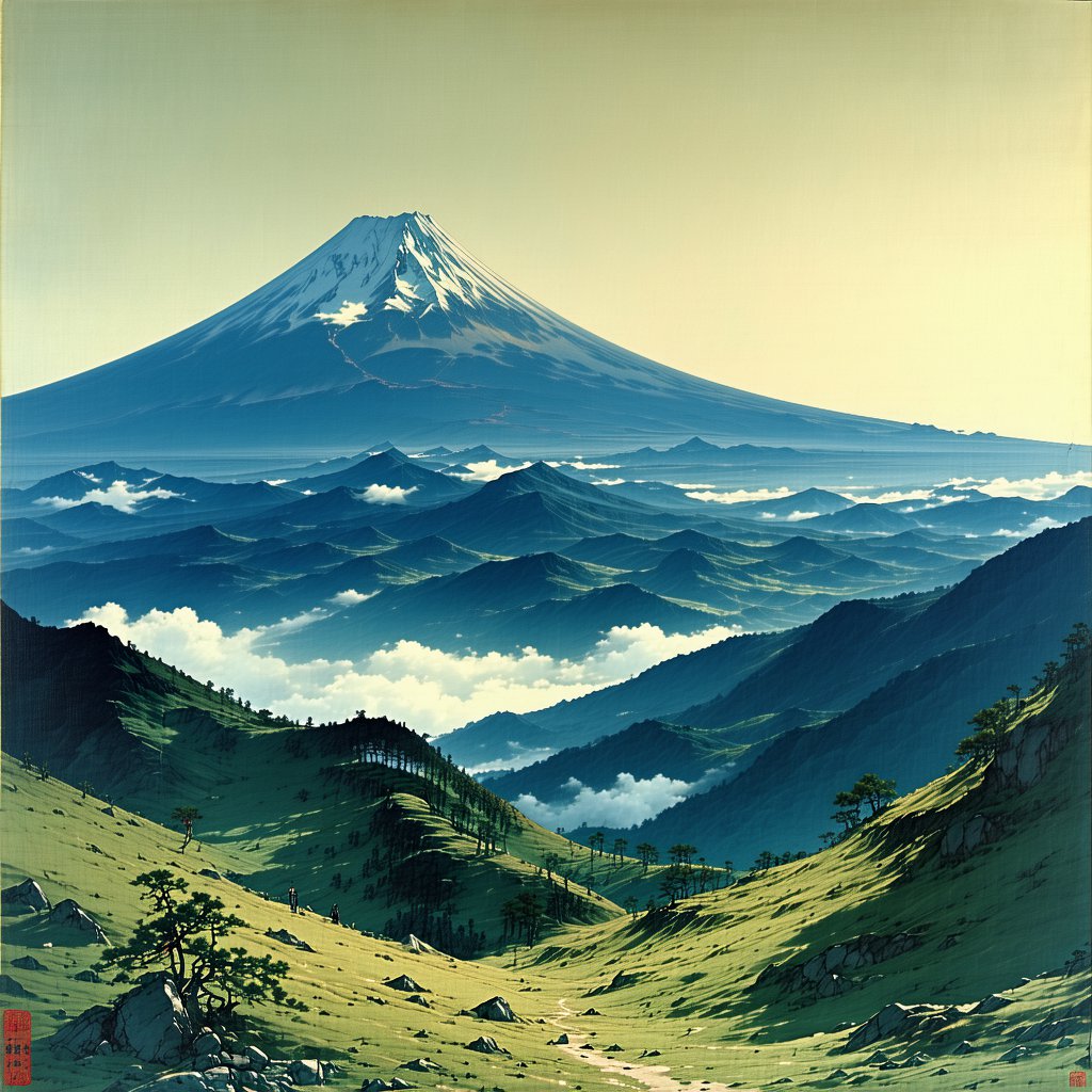 父耕原上田，子劚山下荒。