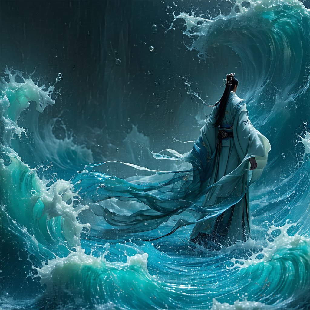 香炉初上日，瀑水喷成虹。