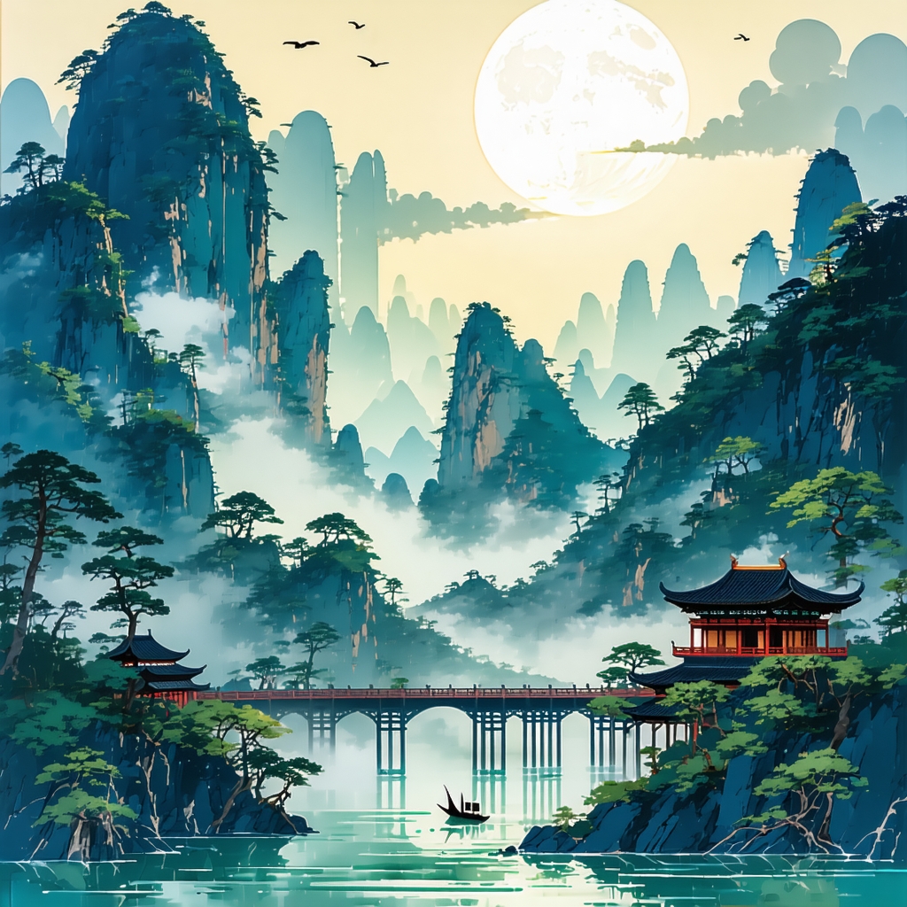 东风吹我过湖船。杨柳丝丝拂面。