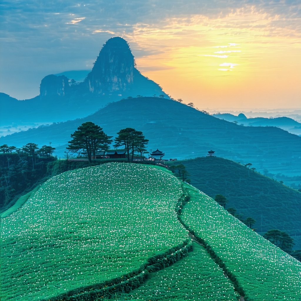 日照香炉生紫烟，遥看瀑布挂前川。