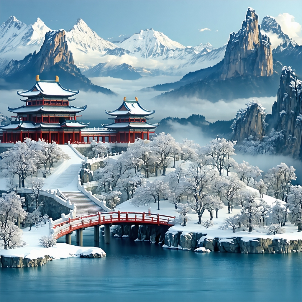 雪暗凋旗画，风多杂鼓声。