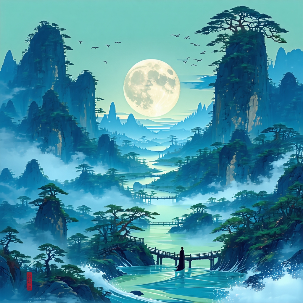 古人今人若流水，共看明月皆如此。 Poster