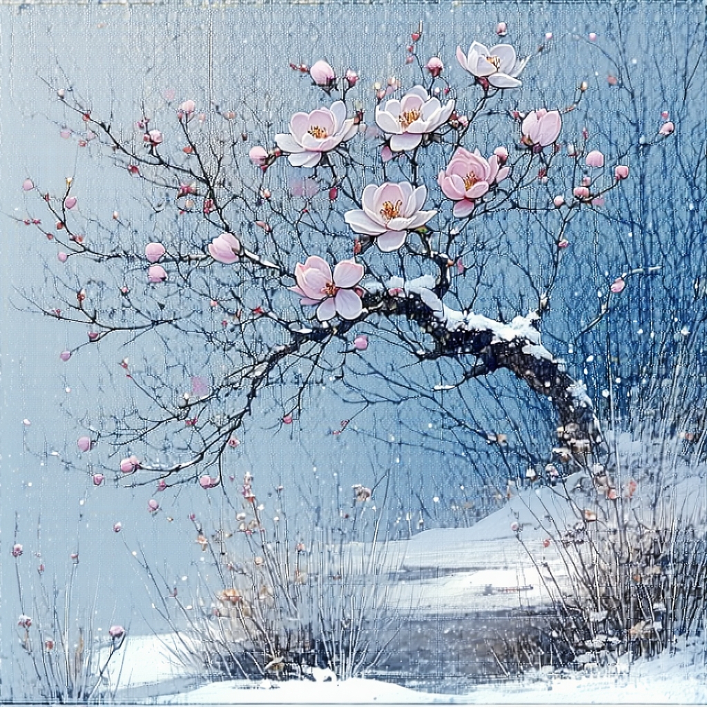 昔去雪如花，今来花似雪。 Poster