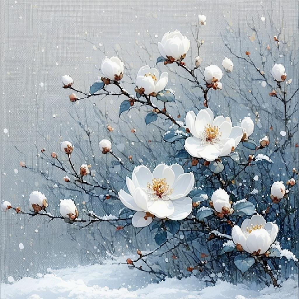 昔去雪如花，今来花似雪。