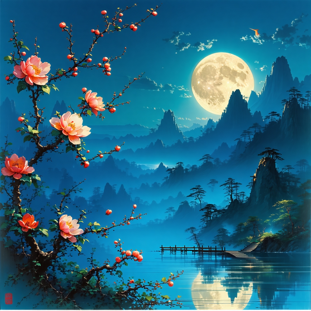 浔阳江头夜送客，枫叶荻花秋瑟瑟。