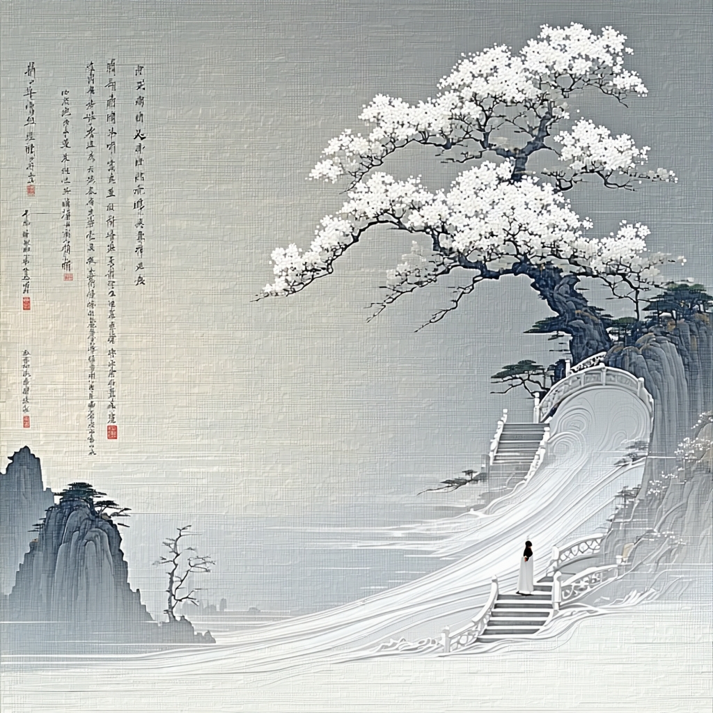 纸灰飞作白蝴蝶，泪血染成红杜鹃。