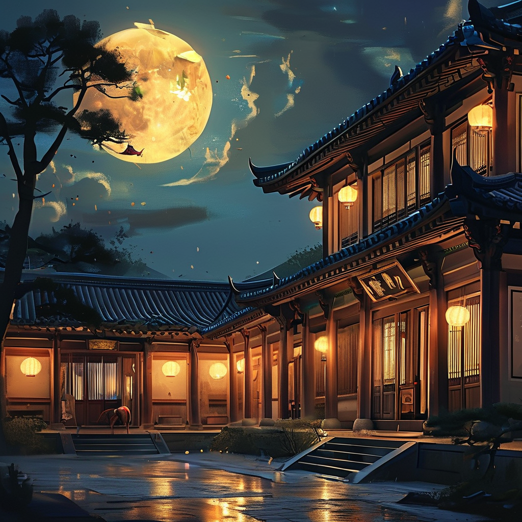 月傍苑楼灯影暗，风传阁道马蹄回。