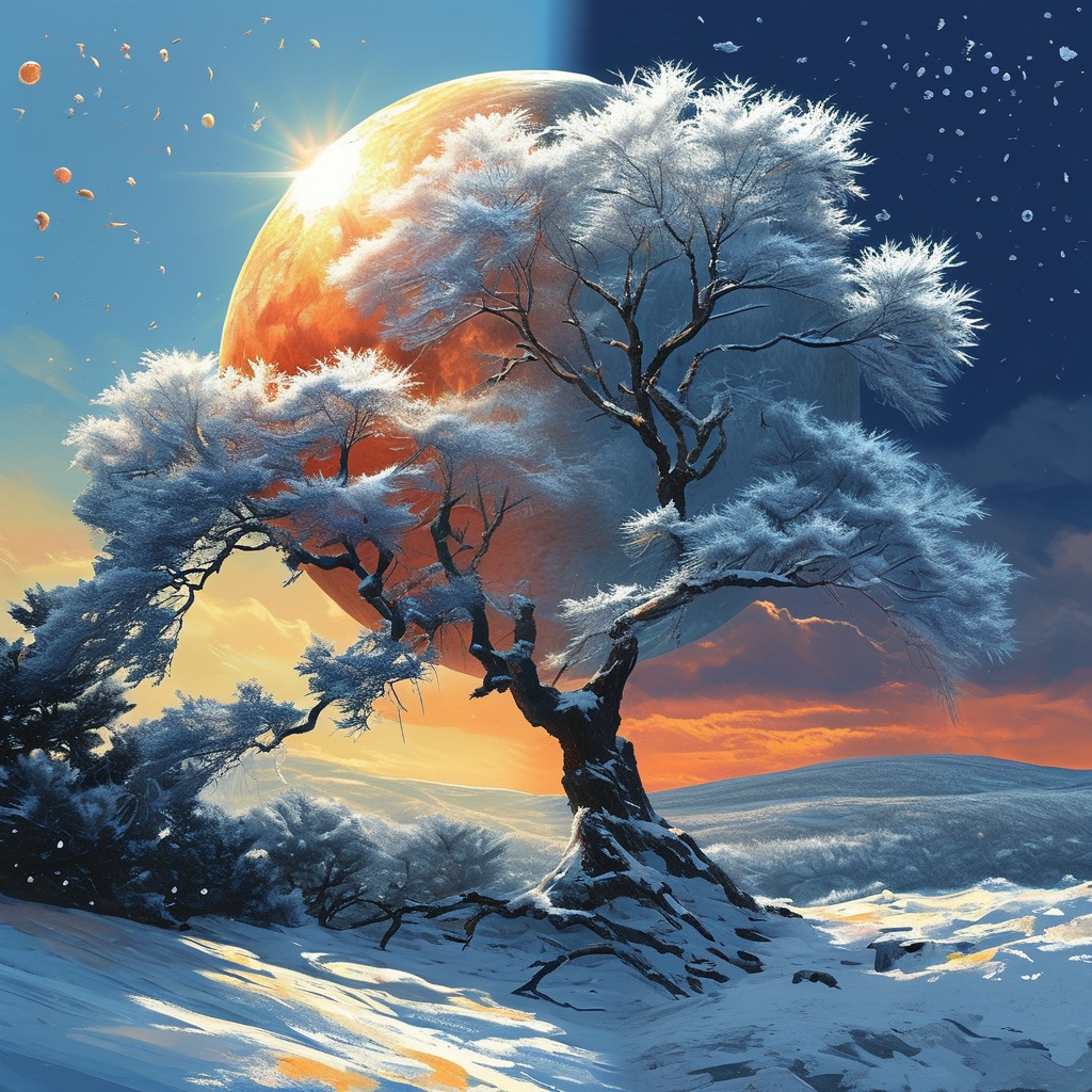 昼夜蔽日月，冬夏共霜雪。