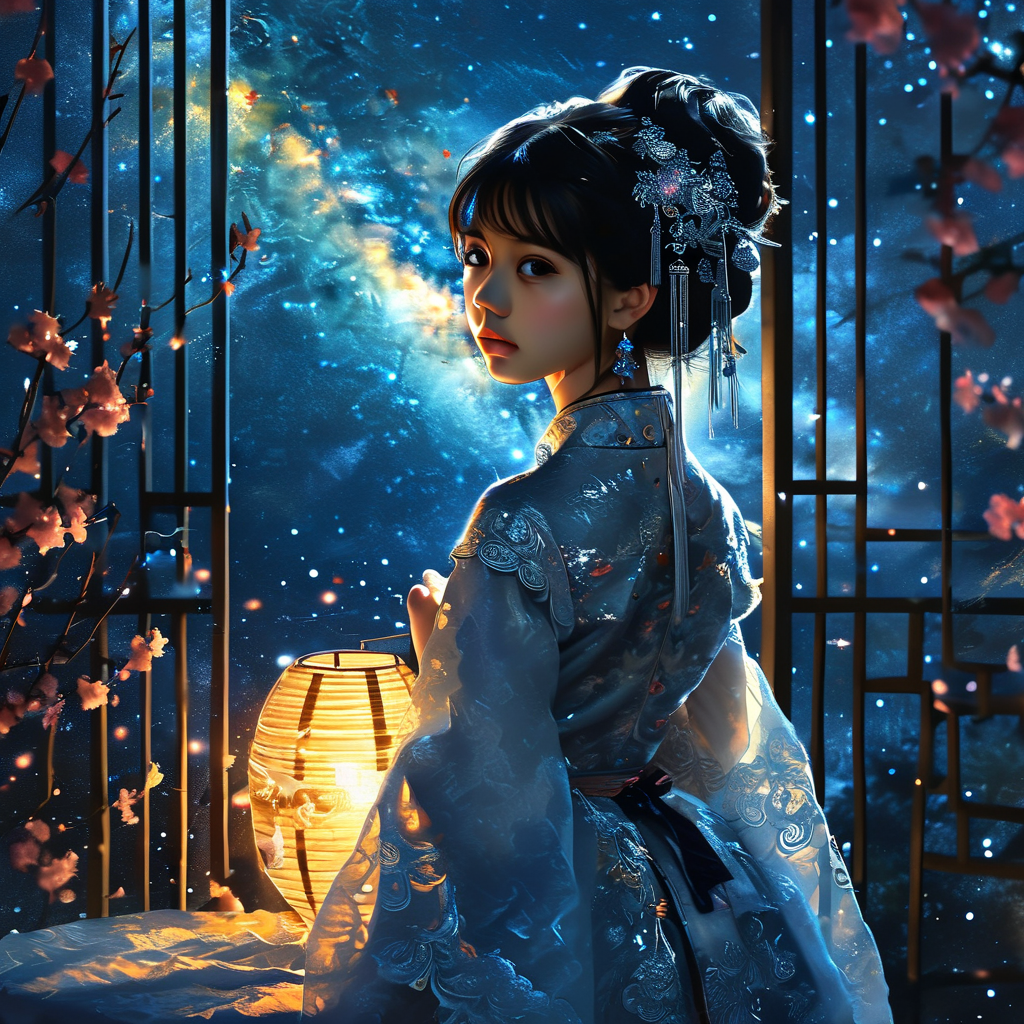 夜色银河情一片。轻帐偷欢，银烛罗屏怨。