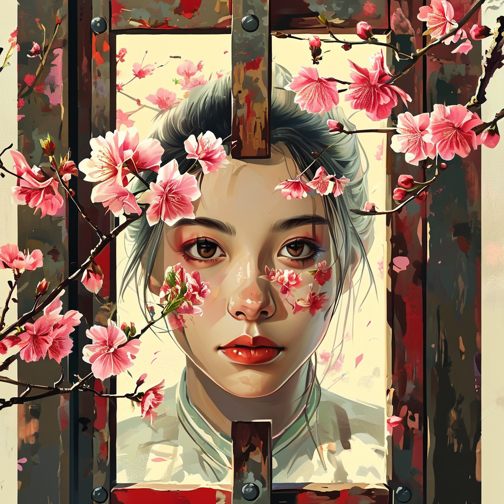 去年今日此门中，人面桃花相映红。