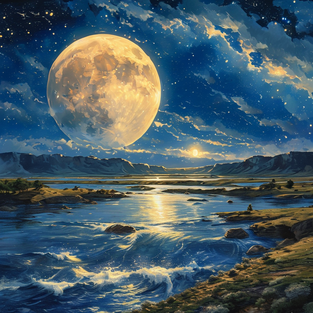 星垂平野阔，月涌大江流。 Poster