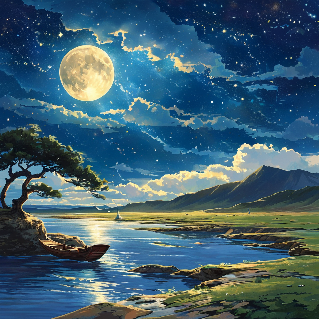 星垂平野阔，月涌大江流。