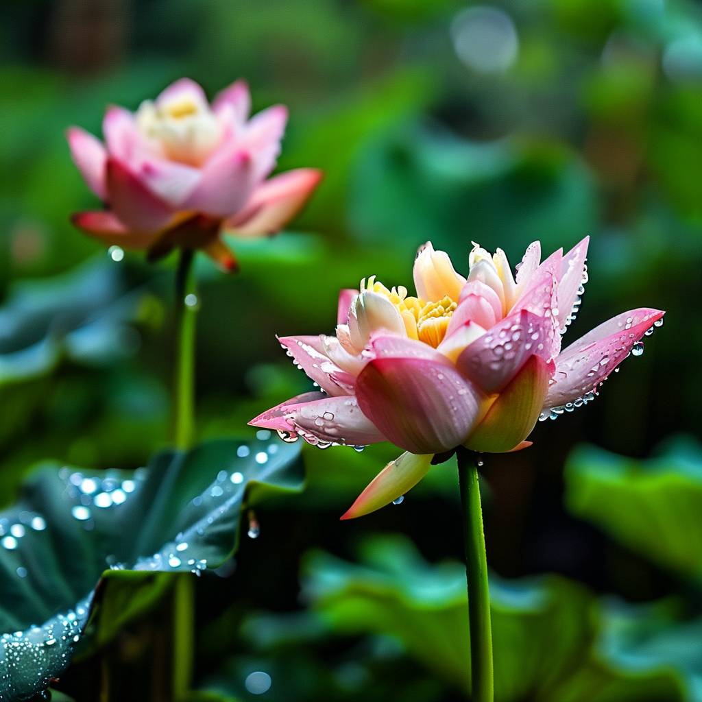微雨过，小荷翻。榴花开欲然。 Poster