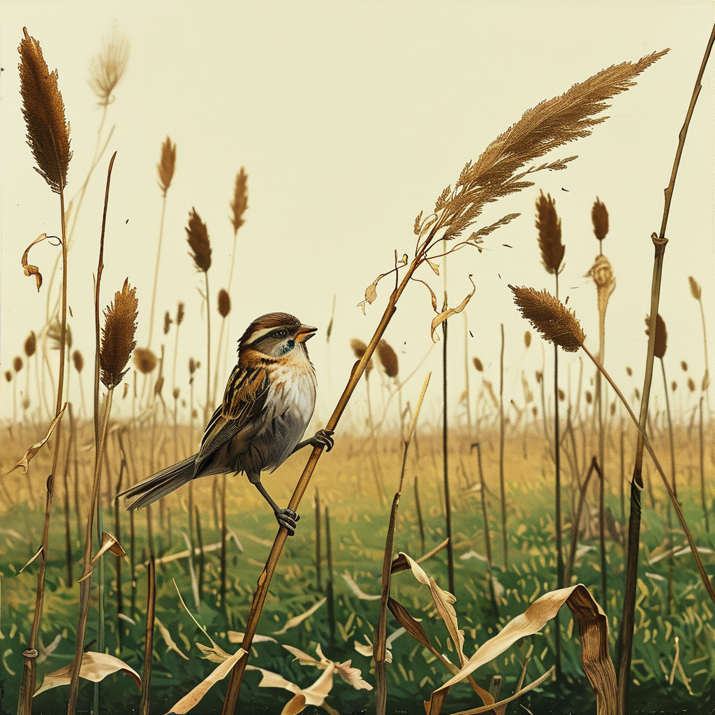 鸟衔野田草，误入枯桑里。