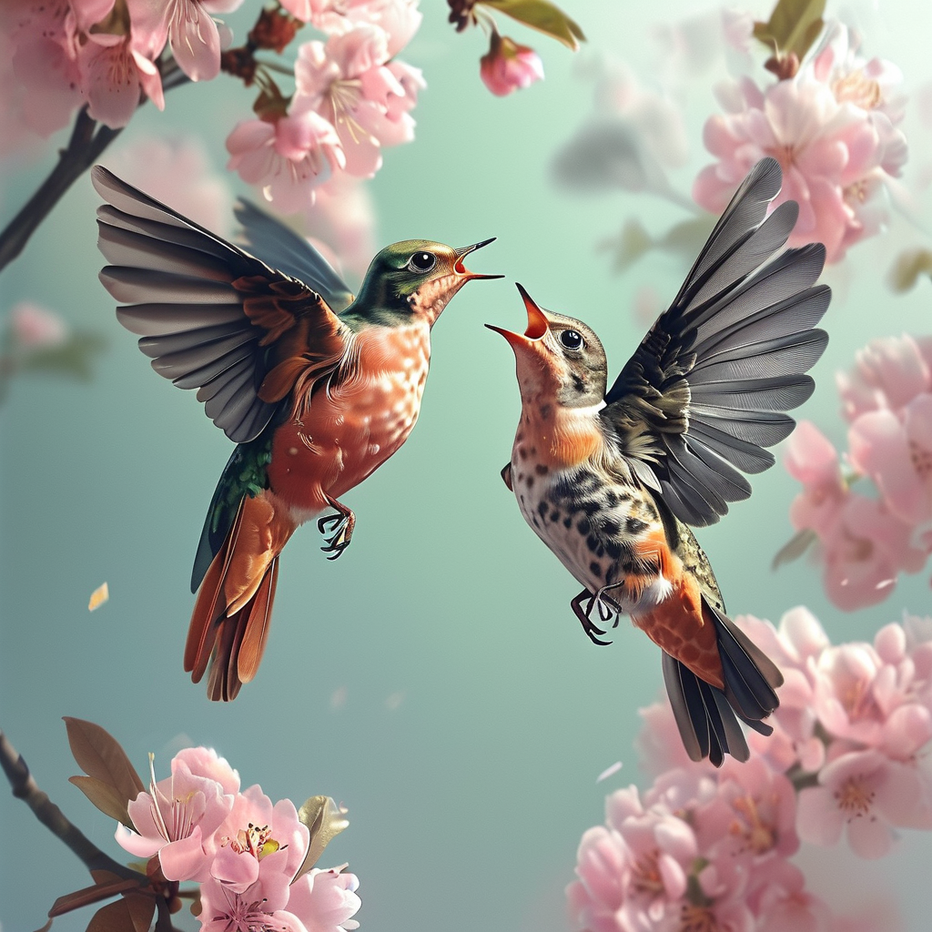 雌雄空中鸣，声尽呼不归。 Poster